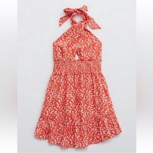 Aerie Halter Floral Dress